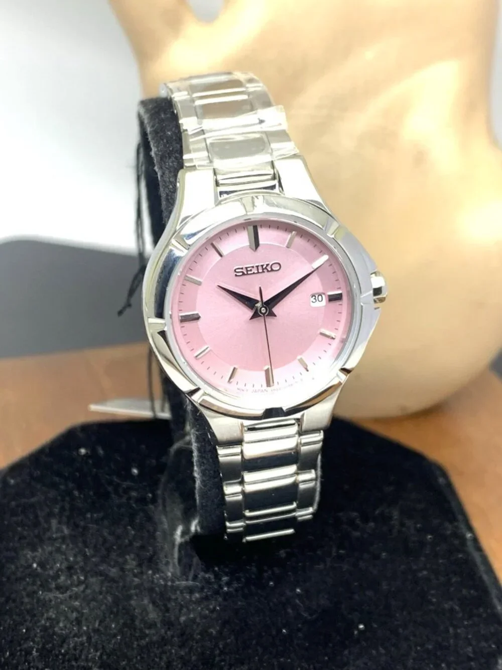 Seiko Women's Watch SUR413 Essentials Quartz Pink Dial Stainless Steel 27mm